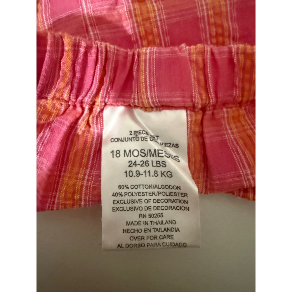VTG Carters Kids 3pc Lot 18M Pink Plaid Dress Bloomers Bird TShirt Summer Outfit - Picture 5 of 5